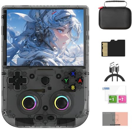 JOYARCH RG406V Console de jeu portable, carte TF 256G, plus de 9000 jeux, écran tactile IPS 5.48, Android 13, Unisoc T820, émulateur rétro, batterie 5500 mAh, noir