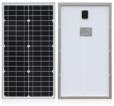 WUZECK 30W Glas Solarpanel Monokristallines Solarpanel 18V Solarmodul für 12V Batterien Balkon, Photovoltaik Panel Pv Modul für Flachdach Ziegeldach