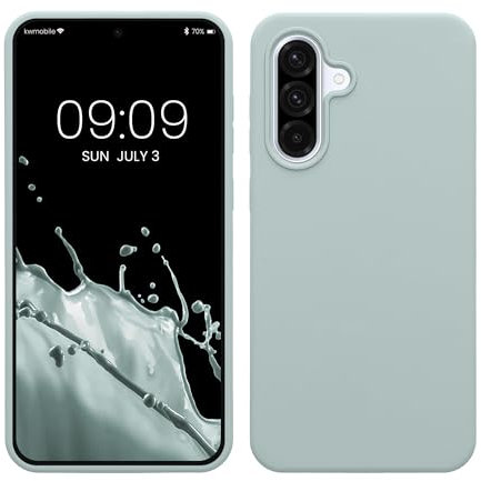kwmobile Hülle kompatibel mit Samsung Galaxy A36 5G Hülle - Silikon Handy Case - Handyhülle weiche Oberfläche - kabelloses Laden - Cool Mint