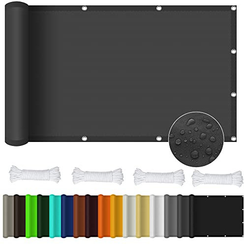 Toldo parasol cuadrado de 3 x 9 m, 98% de bloqueo UV, para patio, piscina, césped, color gris oscuro, para actividades al aire libre