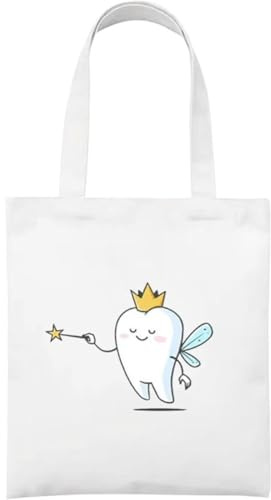 Umhängetasche Für Mädchen, Niedliche Zähne, Bedruckt, Canvas-Einkaufstasche, Modische Handtasche, Freizeit, Große Kapazität, Tragbare Einkaufstasche Für Schüler