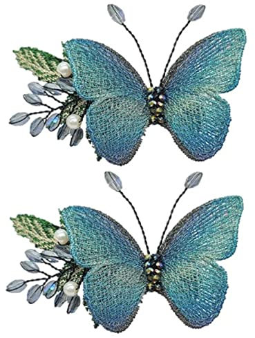 BESTYASH 2pièces Pinces à Cheveux Brodées Lot Pour Femmes Et Filles Ornements Élégants Pour Coiffures Variées