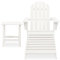 Eleganz Adirondack Chaise de jardin avec repose-pieds et table en bois de sapin massif – Blanc, durable et résistant aux intempéries pour terrasse et jardin