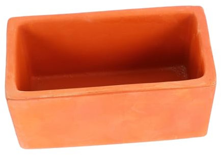 ifundom Pot Rectangulaire Terre Cuite pour Plantes Conteneur Décoratif pour Miniatures et Bureau Argile Durable