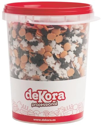 dekora - Halloween Streusel 1kg – Zucker Dekoration für Torten, Muffins & Kekse | Essbare tortendeko Sprinkles mit Kürbis, Geistern & Fledermäusen für Halloween Party & Kinder | Glutenfrei