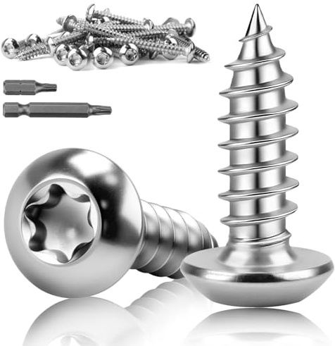 mawmuaw M5x35 mm Viti Torx Inox 60 Pezzi Viti a Testa Bombata | Autofilettanti Acciaio Inossidabile A2 V2A ISO 7380 con Bit, Filetto Completo per Esterni, Autoveicoli, Montaggio Metallico