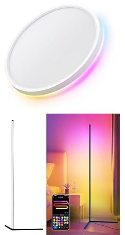 LuminexDesigns RGB Beleuchtungs-Set – Stehlampe & Deckenlampe mit APP & Alexa