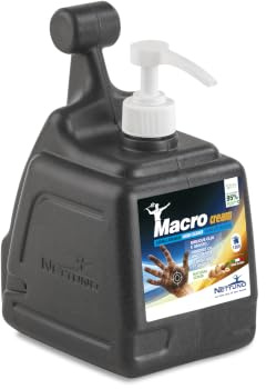 NETTUNO - Macrocream 3000 ml con dosatore, crema lavamani, rimuove olio, idrocarburi, grasso, lubrificanti, polveri metalliche, nero di carbone. Con microgranuli vegetali.