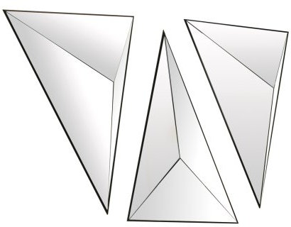 Umbra Pyra 3-Dimmensional-Spiegel, transparent, 3 Stück