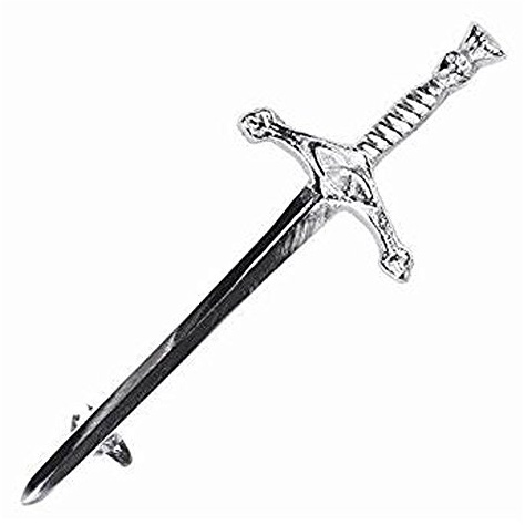 Claymore Sword Thistle Head Kilt Pin Celtic Design Chrome Finish Accessories