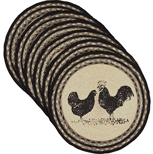 VHC Brands Mühle Dessous de Verre en Jute Blanc Blanchi Taille Unique