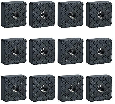 Sayayo Non-Slip Rubber Feet for Garden Furniture Chairs, Floor Protector Pads 30MM*30MM, 12 Pcs Black, EJD250B-12P