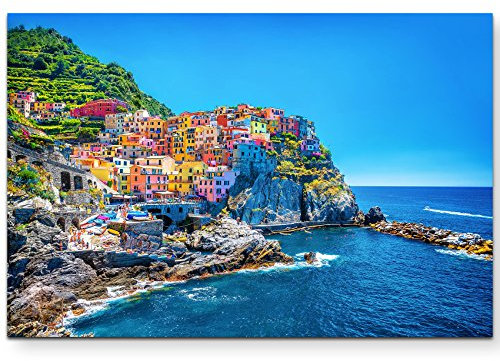 Paul Sinus Art Leinwandbilder | Bilder Leinwand 120x80cm traditionell italienische Architektur am Mittelmeer