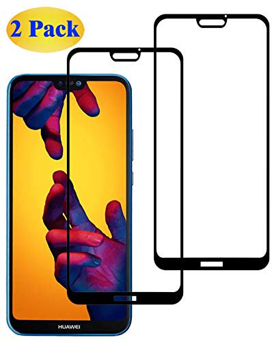 Eachy Kompatibel für Huawei P20 Lite Schutzfolie, [2 Stück] Vollständige Abdeckung Ultra-klar Displayschutzfolie für Huawei P20 Lite folie 5,84 Zoll-Schwarz