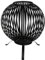 Esschert Design Feuerball Streifen schwarz aus Carbonstahl, Maße 59 x 59 x 68 cm