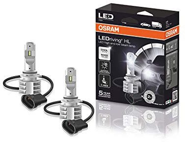 OSRAM LEDriving HL, codice Corrispondente ECE HB4, Ultima Generazione, proiettore LED, Sostituzione alogena, 9736CW, 12/24V, Astuccio (2 lampade), Bianco Freddo, Set di 2