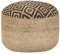 vidaXL Sitzpuff Pouf Puff Sitzpouf Sitzkissen Sitzhocker Fußhocker Hocker Fußbank Ottoman Fußbank Fußschemel Handgefertigt Schwarz 45x30cm Jute
