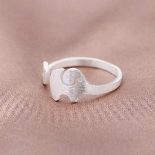 PRAK Damen Ring 925 Sterling Silber Verstellbar, Elefant Offene Ringe Für Frauen Mädchen Niedliche Verschleiß Geburtstagsgeschenk Student Style Bankett Wesentliche Kleidung Passende Geschenk