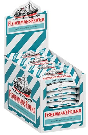 Fisherman's Friend Sugar Free Spearmint Lozenges, Pack of 24 (25g) | Spearmint Menthol Lozenges, Sugar Free, Pack of 24