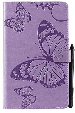 Shinyzone Housse Coque pour Samsung Galaxy Tab A 8.0 Pouce 2019 T290 T295,Etui Pochette Tablette Portefeuille en Cuir avec Porte Stylet Pencil,Veille et Réveil Automatiques,Violet