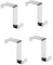 WHITE BERRY Over The Door Hook for Bathroom Stainless Steel Versatile Coat Hooks Over Doors Hangers Reversible Cupboard and Drawer Hooks Kitchen Bedroom Office Pack of 4.