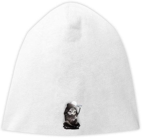 Generic Little Kitty Cat Reaper Halloween Full Moon Night Jersey Beanie Hut Dünne Slouch Cap Unisex One Size
