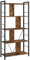 VASAGLE Bücherregal, Regal mit 5 Ebenen, Standregal, Büroregal, offene Fächer, Industrie-Design, für Wohnzimmer, Schlafzimmer, Büro, Arbeitszimmer, Homeoffice, vintagebraun-schwarz LBC121B01