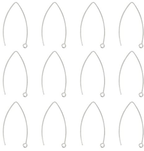 UNICRAFTALE Über 100pcs V-Form Ohrring Haken Edelstahl Ohrhaken Hypoallergen DIY Ohrringe Haken Metall Ohrringe Basteln Ohrhaken Mit Loch Für DIY Weihnachtstag Ohrringe Schmuckzubehör,41mm Lang