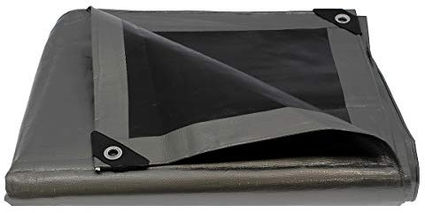 GT Market Bâche de Protection Grise Ultra résistante - 260 g/m² - 3 x 3 mètres