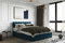 Boxspringbett mit Bettkasten Gusto mit Topper Visco Memory (200 x 200 cm, Dunkelblau)