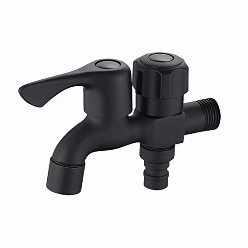 Wasserhahn garten doppelwasserhahn schwarz one in two out garten wasserhahn 1/2 zoll doppel 1/2 zoll wasserhahn doppel für Toilette Schwarz B