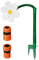 Sprinkler Blume Tanzende Blume Rasensprinkler Sonnenblume Sprinkler Bewässerung Sprenger Beweglich 720 Grad Drehbar Spritzblume Für Garten Und Hof, Dekorative Gartenpfähle, Weiß, Gelb