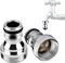 NA 2 Stück Schlauchkupplung Adapter, Vernickelt Schlauchanschluss, Universal-Wasserhahnanschluss, M22 Innengewinde und M24 Außengewinde Hahnanschluss, für Zuhause Garten Schnellkupplung(Silber)