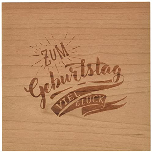 Holzgrusskarten Original Glückwunschkarte zum Geburtstag - 100% Made in Austria, besteht aus Kirschholz - geeignet als Karte zum Geburtstag bzw. Birthday, Geburtstagskarte, Geburtstagsgeschenk uvm.