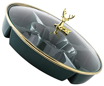 STOBAZA Assiette Avec Couvercle Pour Collations Fruits Secs Et Dessert Multifonctionnelle Et Pratique