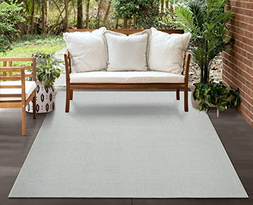 Mia´s Teppiche Malaga In- & Outdoor Teppich Flachgewebe, Modisches Design, Schicke Farben, für Balkon und Terrasse geeignet, Waschbar- und Witterungsbeständig, Creme, 160 x 220 cm
