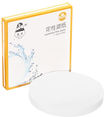 PATIKIL 100pz 18cm Qualitativo Filtro Carta Cerchi, Veloci Velocità Rotondo Laboratorio Filtro Carta Chimico Industriale Petrolio Test Imbuto Filtro Carta