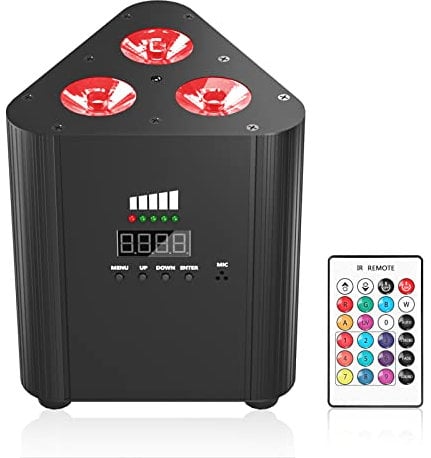 ZonQoonz RGBW 3 LED par Akku, 4400mA Wiederaufladbarem led par strahler Uplight Unterstützt Fernbedienung/DMX Steuerung Disco Bühnenlicht für DJ Party Hochzeits Weihnachten
