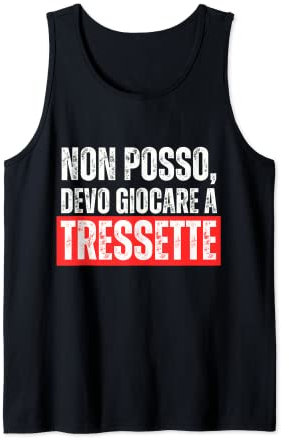 Tressette Gioco di Carte Accessori Pensione Pensionato Tank Top
