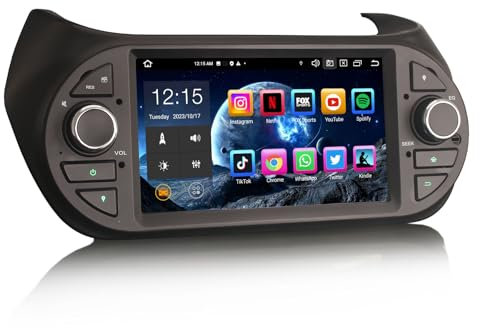 Erisin 7 Zoll 8-Kern 4GB RAM 64GB ROM Android 13 Autoradio Bluetooth mit GPS Navigation Für FIAT Fiorino Qubo Citroen Nemo Peugeot Bipper Kabelloses CarPlay Android Auto DSP WiFi DAB+ RDS USB OBD SWC