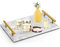 DEAYOU Marble Tray with Gold Handles, White Marble Stone Decorative Tray, 12 Nightstand Serving Tray with Metal Handle, Catchall Key Perfume Tray Pastry Food Board for Vanity, Coffee Table, Desk