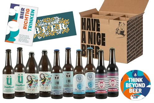 Alkoholfreies Craft Beer Paket - 10 prämierte alkoholfreie Biere, Bier alkoholfrei - Biergeschenke für Männer, Geburtstagsgeschenk Männer, Bier-Geschenk, Craftbeer Geschenkpaket