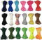 FQTANJU 2mm 18 Bundles 198 Yards Quality Rattail Nylon Satin Cord Assorted Colors Satin Nylon Trim Cord for Beading Jewelry Making, Chinese Knot, Kumihimo