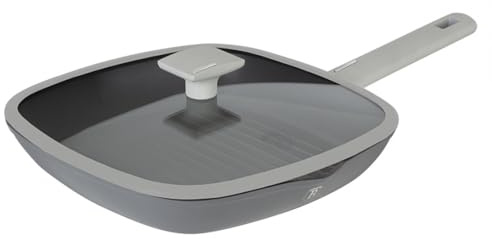 Berlinger Haus Grillpfanne aus antihaftbeschichtetem Aluminium mit Deckel | ofenfest | vielseitige Grillpfanne mit Tropföffnung mit abnehmbarem Griff, Pfanne für große Kochfläche, PFOA-frei