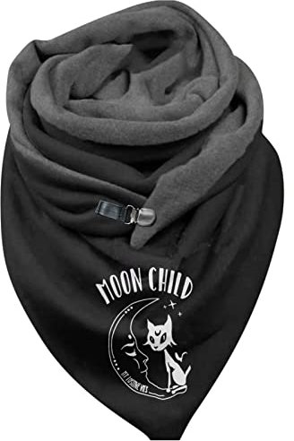 Dreiecksschal weiches Halstuch mit Clip Groß Dreieck Winter Dreieckstuch Damen Winterschal Herbstschal Wolleschal warme Art und Weisewickel Schal komfortabel Winter Schlauchschal (E, One Size)