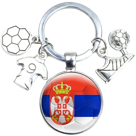 Cernomal Kreativer Fußball-Schlüsselanhänger – Serbien-Flagge, Anhänger, Schuhe, Kleidung, Anhänger, Schlüsselanhänger, Schmuck, Accessoires, Geschenke, Geschenke Für Fußballlie