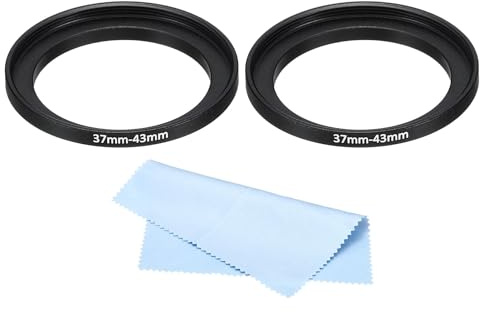 PATIKIL 40.5mm-67mm Metall Step-Up-Ring mit Reinigungstuch 2Stk Schwarz | Kamera-Objektivadapterring Aluminium-Filteradapterring für Kameraobjektive