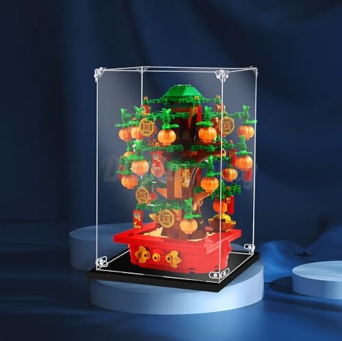 Acrylic display case for LEGO® Money Tree 40648 3mm Thickness dust-Free and Crystal Clear Display case with Screw (Lego Set is not Included) (No background)