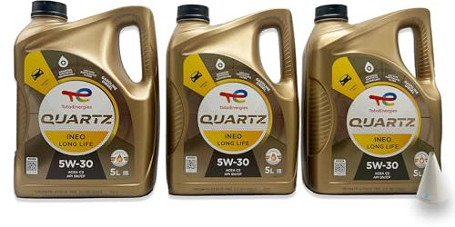 15 L Total Quartz Ineo Longlife 5W-30 | passend für | VW 504 00 | VW507 00 | MB 229.51 | BMW LONGLIFE-04 | PORSCHE C30 | 15 Liter | Motoröl | Motorenöl | mit Trichter