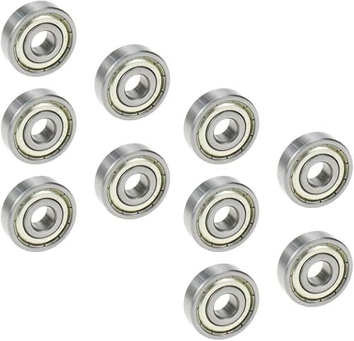 TUZUK 10 Stück 6200ZZ Kugellager Abgedichtet 10x30x9mm Vorgeschmiert/Chromstahl/Metall Doppeldichtung, 6200Z Rillenkugellager